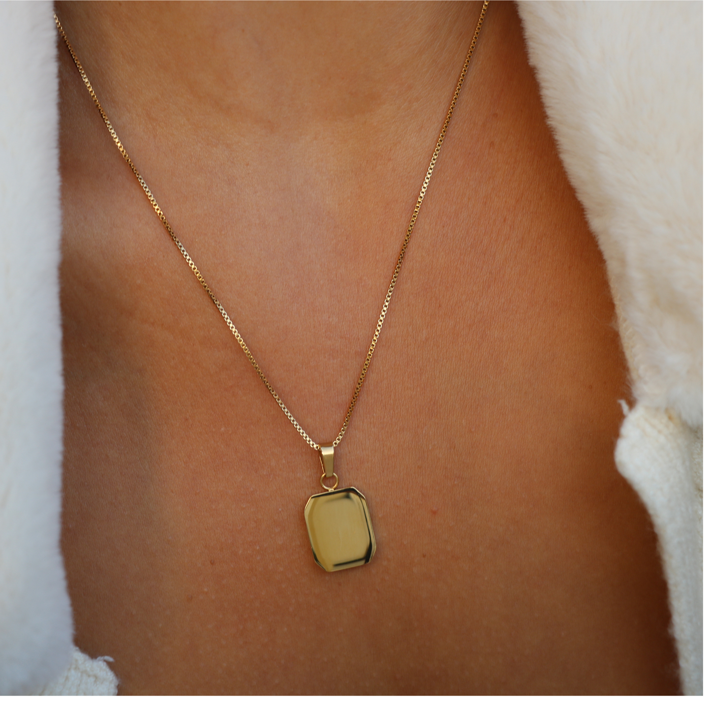 Engravable Square Necklace