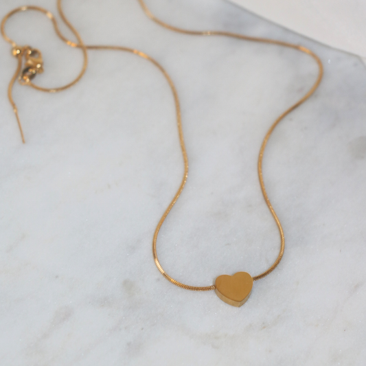 Engravable Heart Bead Necklace