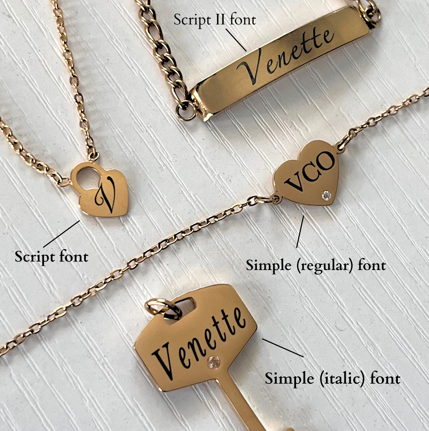 Engravable Golden Key Necklace