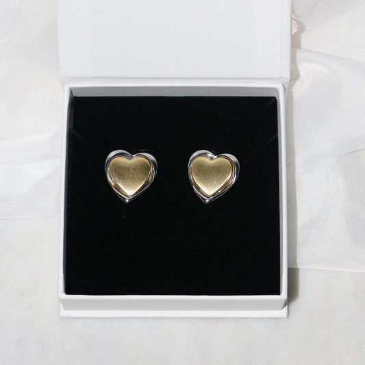 Chérie Two-Tone Heart Earrings