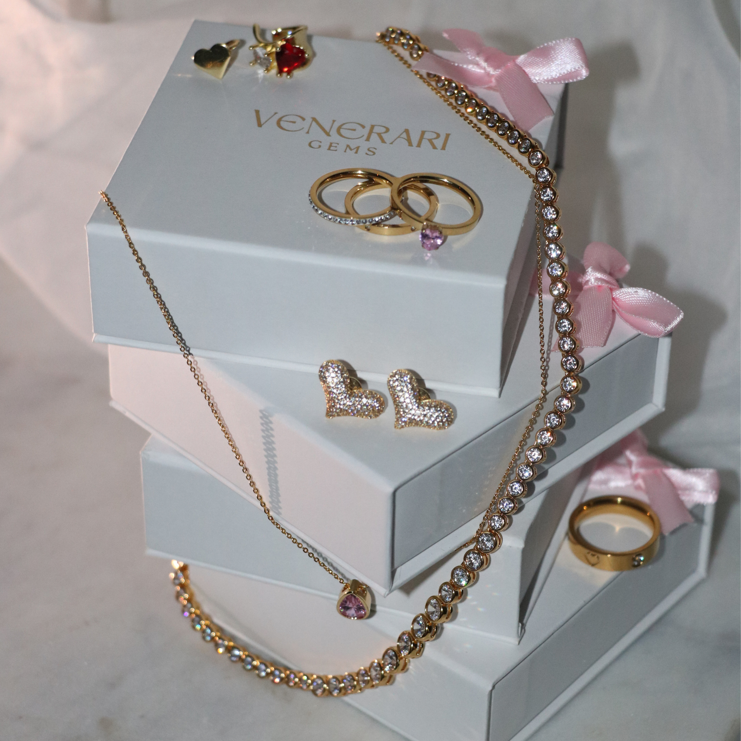 Aurélie CZ Pavé Heart Earrings