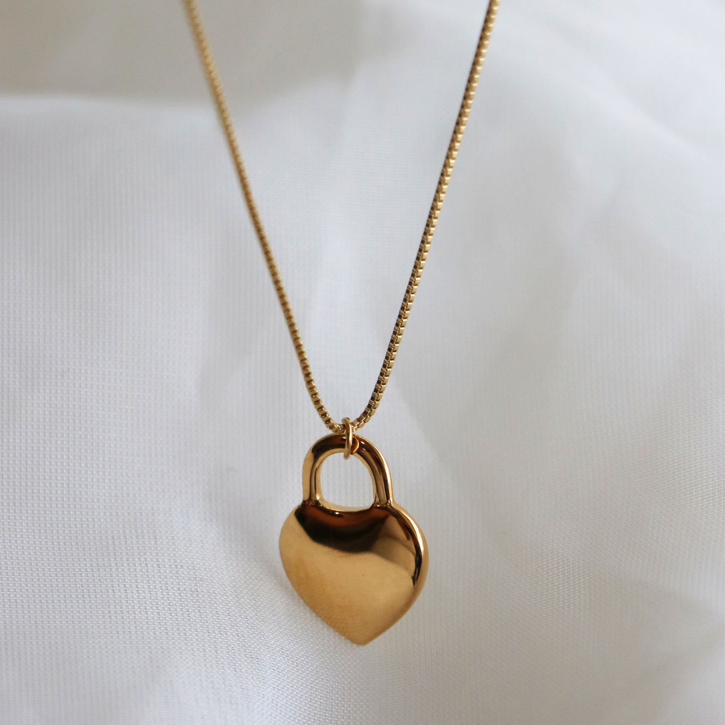 Engravable Heart Padlock Necklace