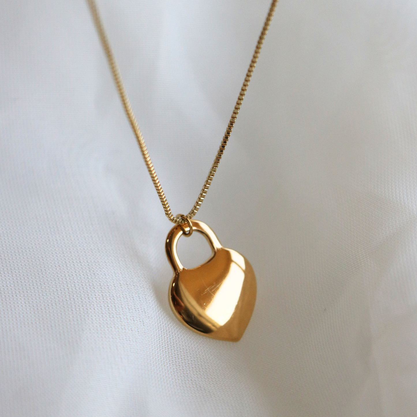 Engravable Heart Padlock Necklace