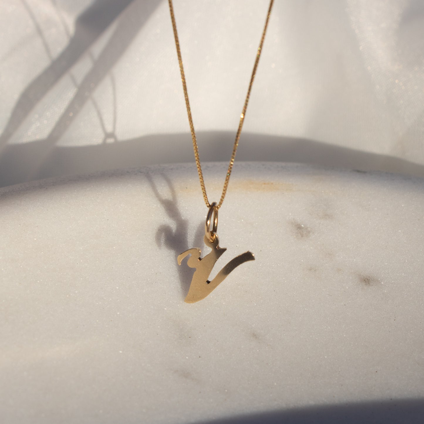 14k Solid Gold Custom Initial Necklace