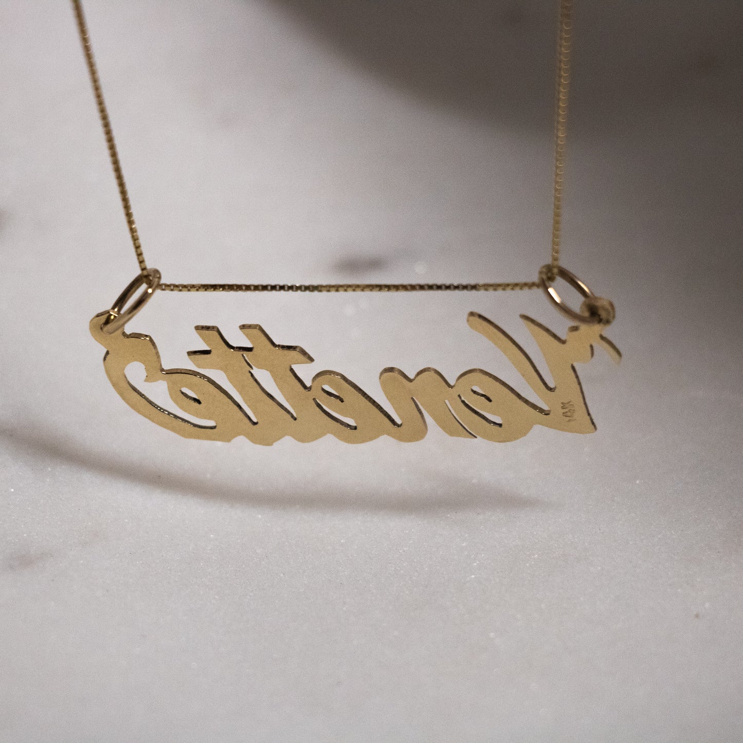 14k Solid Gold Custom Nameplate Necklace