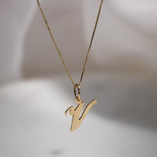 14k Solid Gold Custom Initial Necklace