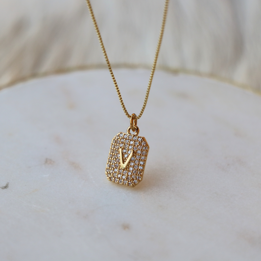 CZ Pavé Initial Necklace